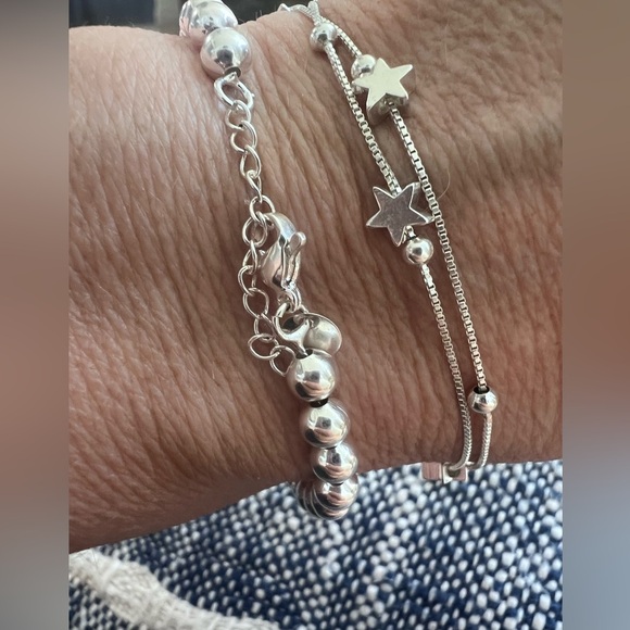 COPY - Silver Beaded Bracelet with Pink Heart - Picture 3 of 3